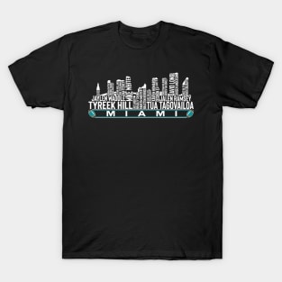 Miami Football Team 23 Player Roster, Miami City Skyline T-Shirt